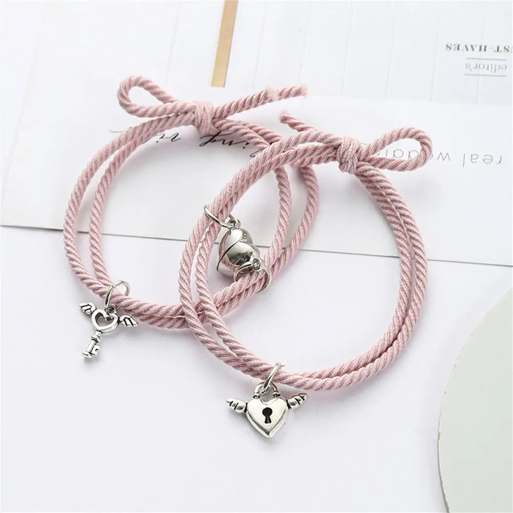 Pair of Heart Magnetic Bracelets