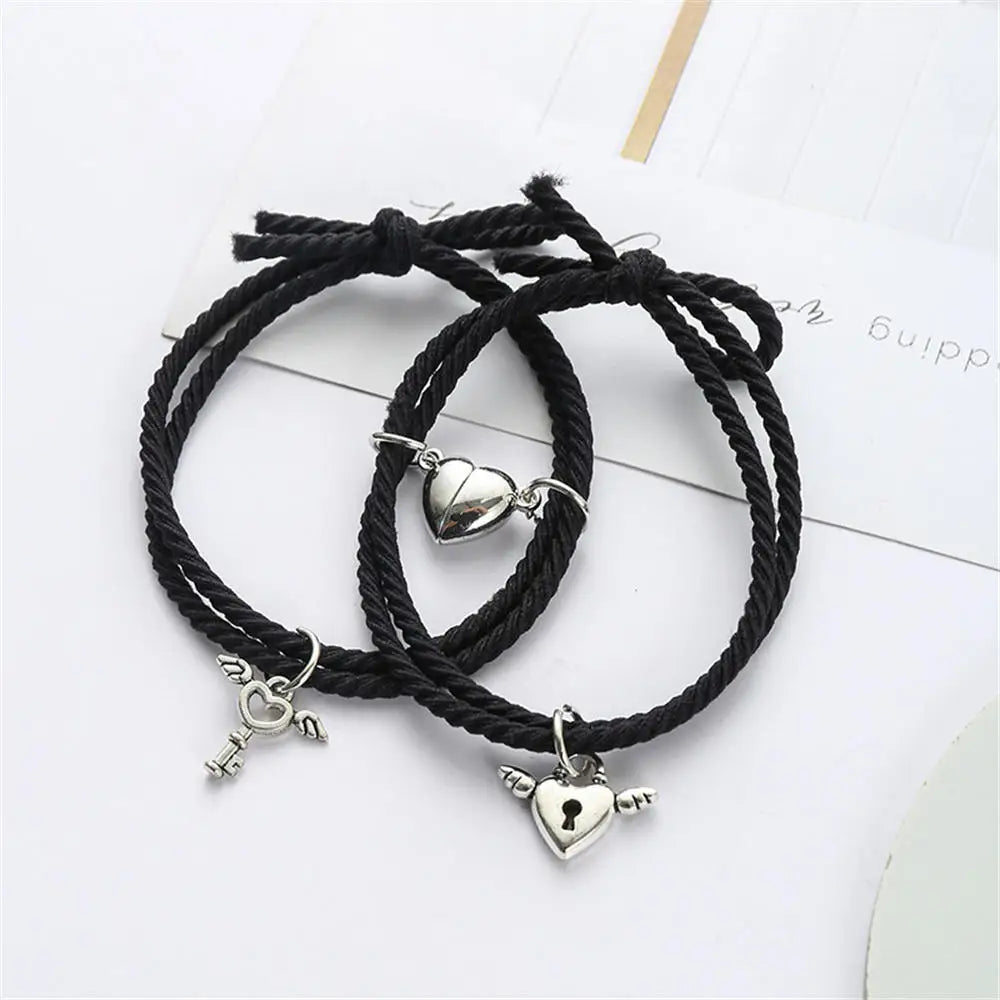 Pair of Heart Magnetic Bracelets