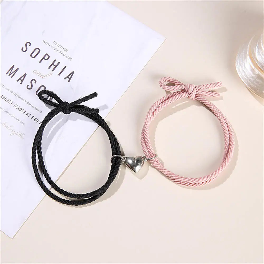 Pair of Heart Magnetic Bracelets